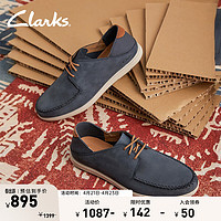 Clarks 其乐 布雷顿系列男士透气懒人鞋简约舒适百搭乐福男鞋 海军蓝 261658877 41