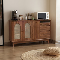 柏梦可新中式藤餐边柜茶水酒柜现代简约厨房储物置物柜子家用客厅靠墙 【朝阳140】单下柜上门安装 无规格