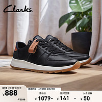 Clarks 其乐 女鞋春夏舒适透气运动鞋休闲鞋女小白鞋 黑色 261720034 37