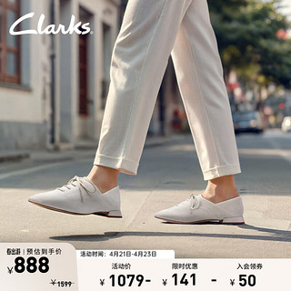 Clarks 其乐 轻舞系列女鞋春夏小羊皮鞋复古牛津鞋低跟四季鞋单鞋 灰色 261728644 39.5