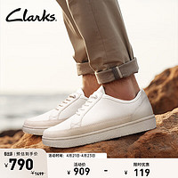 Clarks 其乐 霍德森系列 男士低帮休闲鞋 261717 白色 41.5