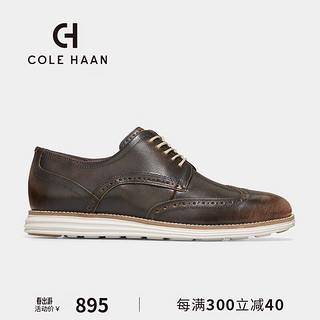 COLE HAAN 歌涵 colehaan/歌涵男鞋牛津鞋春季新款布洛克雕花正装皮鞋C36877 深棕色-C36877 40.5