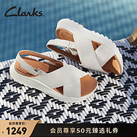 Clarks 其乐 女鞋纤动系列春夏舒适罗马凉鞋厚底沙滩凉鞋女 白色 261719494 37