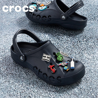 crocs 卡骆驰 洞洞鞋男女鞋 夏季新款 贝雅基础款/黑色-字母镂空 M7W9/25cm