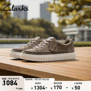 Clarks 其乐 街头系列饼干鞋男鞋单鞋新款复古时尚休闲鞋 灰色 261739547 44