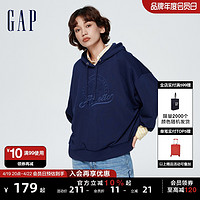 Gap 盖璞 女装2024春季法式圈织柔软3Dlogo抽绳连帽卫衣上衣873743