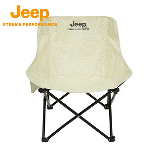 Jeep 吉普 户外露营写生耐脏成人大号月亮椅钢管高承重可收纳便携折叠椅