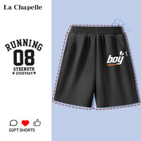 LA CHAPELLE KIDS拉夏贝尔儿童t恤夏季2024设计感圆领短袖男童女童百搭衣服薄 【男宝款】男孩K黑色 150cm