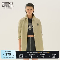Teenie Weenie小熊女装2024年夏季宽松长袖衬衫多巴胺时髦休闲 卡其色 160/S