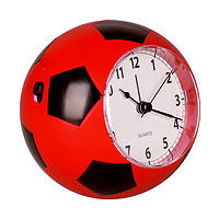Hense 汉时 创意儿童闹钟学生床头钟时尚个性闹表卡通音乐时钟足球造型小台钟HA09红色