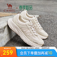 骆驼（CAMEL）2024轻弹缓震跑步运动鞋夏季透气舒适通勤休闲鞋 G14S090611 灰杏 38