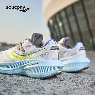 Saucony索康尼胜利20跑鞋女减震慢跑训练夏季跑步鞋运动鞋子TRIUMPH20 灰黄15 37.5
