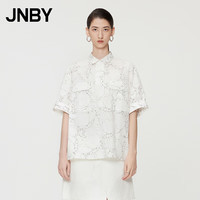 江南布衣 JNBY24夏衬衣休闲宽松短袖5O5215510 199/白底多彩花型 XS