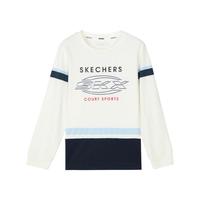SKECHERS 斯凯奇 男中大童|秋冬季潮流时尚男童T恤衫简约百搭撞色儿童打底衫