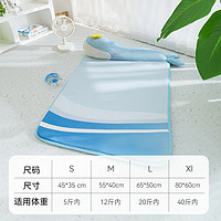 酸熊狗狗凉席垫子夏天夏季睡觉用睡垫冰丝凉垫小型犬冰垫布偶猫咪地垫 邦迪蓝鲸鱼 S(体重5斤内)