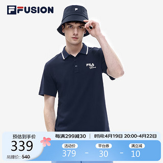 FILA 斐乐 FUSION斐乐潮牌男子短袖POLO衫2024夏季网球T恤运动上衣男