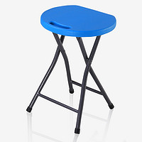 SHUAI LI 帅力 折叠凳子 塑料小圆凳办公休闲户外钓鱼便携手提椅凳 蓝色SL17022D5