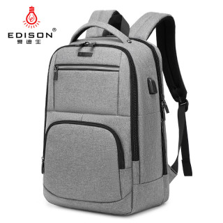 edison双肩包15.6英寸电脑包商务防泼水出差旅行背包