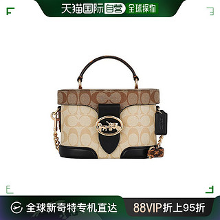 COACH 蔻驰 拼色盒子包GEORGIE老花斜挎手提包5504