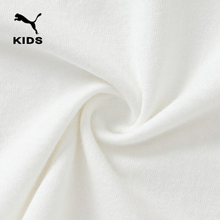 彪马（PUMA）儿童男女童短袖套装针织圆领舒适弹力休闲运动两件套 本白10101 150cm
