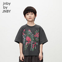 jnby by JNBY江南布衣童装纯棉短袖T恤圆领男童24春1O2113270 031/深灰 130cm