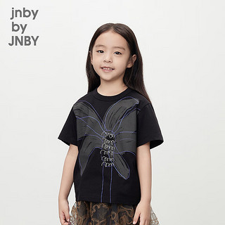 jnby by JNBY江南布衣童装圆领短袖T恤宽松24春男女童1O3110600 001/本黑 160cm