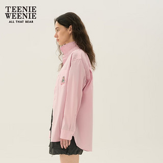 Teenie Weenie【UPF50+】小熊衬衫女2024年夏季防晒防紫外线长袖衬衣上衣女 粉色 155/XS