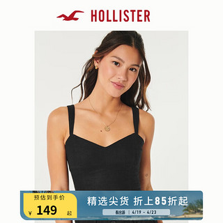 HOLLISTER24春夏辣妹亚麻混纺心形领吊带背心上衣女 358394-1 黑色 S (165/88A)