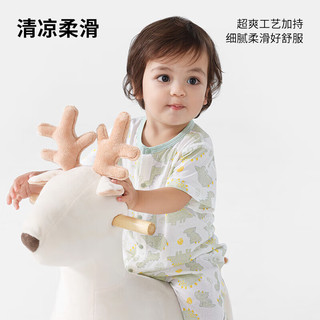 贝肽斯婴儿衣服夏季宝宝连体衣短袖薄款透气新生儿爬服春秋款睡衣 密语森林-5A 59cm