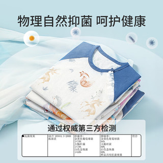 七彩博士婴儿睡袋春夏款竹棉睡袍防踢被男儿童睡衣夏季女宝宝睡裙四季 长袖灵兔献瑞（(纯棉) 80码【适用身高75-85cm】