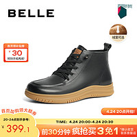 BeLLE 百丽 气质时尚休闲靴女24春季新商场同款潮流短靴A6X1DAD4 黑色 38