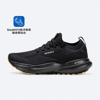 布鲁克斯BROOKS跑步鞋男支撑贴合运动鞋缓震跑鞋GlycerinStealthFit甘油21 黑色/暖鸵色/淡黄褐色 44