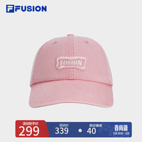 FILA FUSION斐乐潮牌款棒球帽2024夏季休闲运动帽鸭舌帽 糖霜粉-PK XS