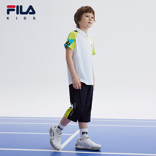 FILA【旋冰科技】斐乐童装儿童裤子2024夏季中大童男童七分裤 RD宝蓝-NV 130