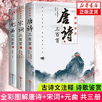 全彩图解三百首 宋词唐诗元曲套装3册唐宋词三百首唐诗宋词鉴赏大全集