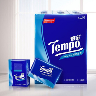 Tempo 得宝 手帕纸 经典无香4层7张*12包 湿水不破 纸巾小包 面巾纸