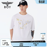 BOY LONDON24春夏男女同款短袖logo洋甘菊印花潮牌T恤N01075 白色 XL