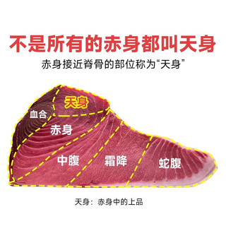 秋诗鲜湘蓝1鳍金枪鱼刺身 天身新鲜超低温蓝琪金枪鱼赤身即食生鱼片 蓝1鳍天身【250g±20g】