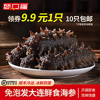 颐口福【海参9.9/只 发10只】大连鲜活即食海参单冻刺参约8-10cm/只 即食海参