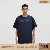 BONELESS 基础印花logo短袖美式凉感重磅T恤宽松速干夏季半袖男女