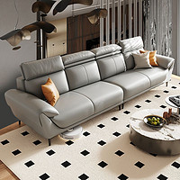 百亿补贴：梵宜 真皮沙发意式轻奢头层牛皮沙发现代简约小户型客厅直排沙发