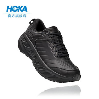 HOKA ONE ONE 男女鞋夏季邦代运动休闲鞋BONDI SR皮革减震运动透气 黑色/黑色-男 43