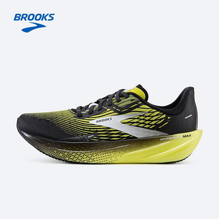 布鲁克斯 BROOKS跑步鞋男女缓震运动鞋马拉松竞速跑鞋 Hyperion Max 烈风 【男】黑色/炫黄色/白色 36.5