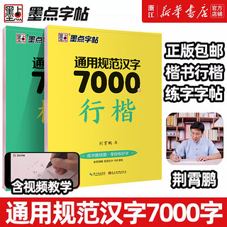 荆霄鹏楷书行楷字帖通用规范汉字7000字常用字楷体字帖初学者硬笔书法教程初中高中生成人男女生字体漂亮行书入门练字帖墨点字帖