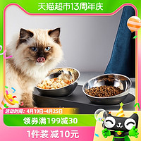 88VIP：PETKIT 小佩 不锈钢猫碗可调节宠物钢碗猫咪双碗狗喂猫食盆猫水盆保护脊椎