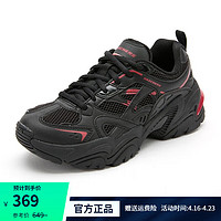 SKECHERS 斯凯奇 机甲鞋 休闲鞋女运动跑步复古潮流休闲老爹鞋子149514 红色/黑色-BKRD 37