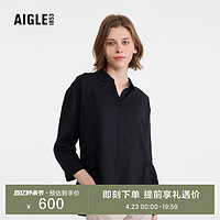 AIGLE 艾高 春夏款户外休闲时尚舒适TENCEL天丝七分袖衬衫女士上衣