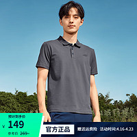 SKECHERS 斯凯奇 POLO衫针织短袖24春夏新款GODRI速干透气翻领运动T恤P223M126 奥德赛灰-026R M