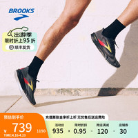 布鲁克斯(BROOKS)竞速女运动鞋马拉松缓震男士跑鞋Hyperion Tempo旋风 【男】黑/粉色/黄 44
