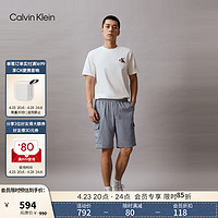 Calvin Klein Jeans24春夏男经典绣标松紧腰莱赛尔混纺休闲短裤J325564 PN6-云迹灰 L